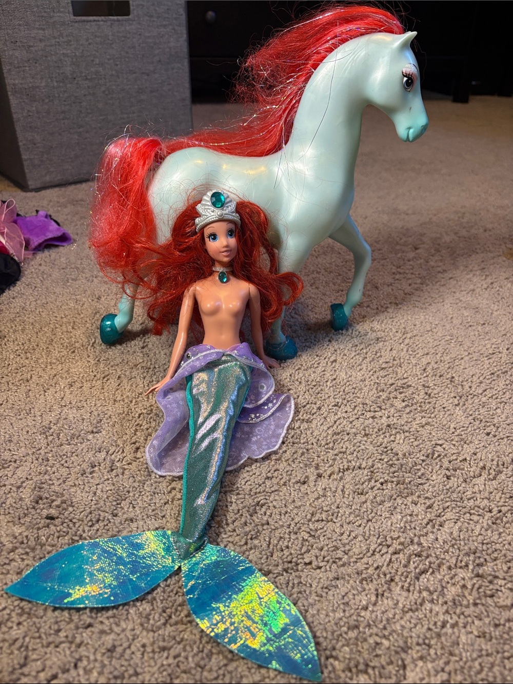 2008 Ariel doll & shimmer royal horse set